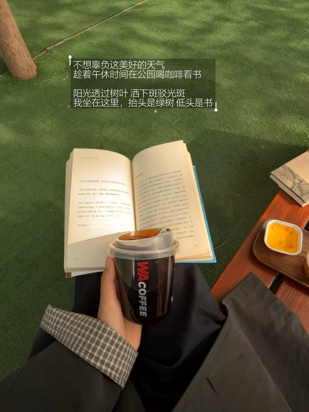 我会一个人去公园喝咖啡看书。