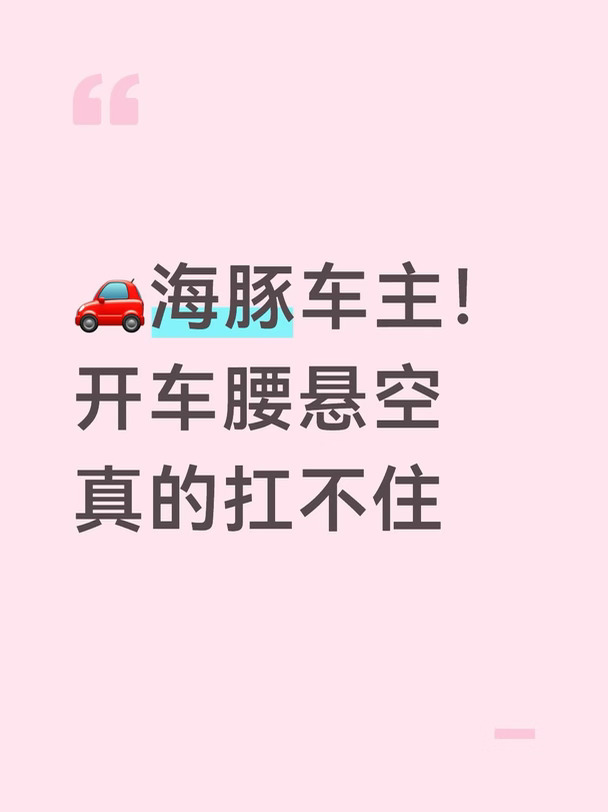 🚗海豚车主！开车腰悬空真的扛不住