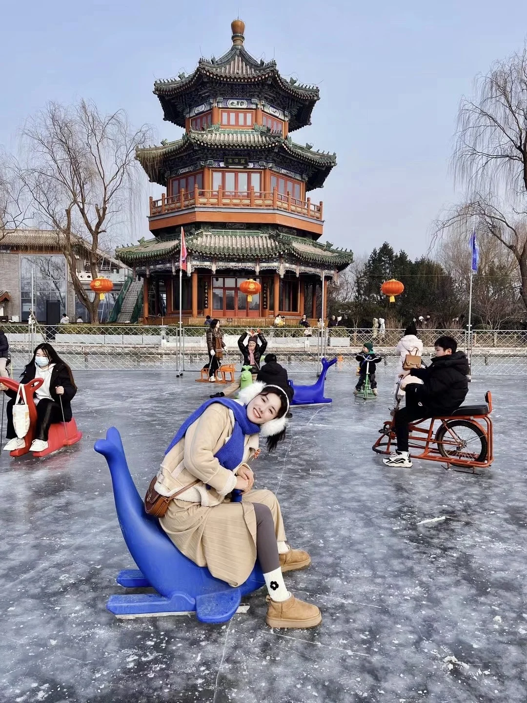 什刹海冰场中午开了❗️冲肖战章若楠同款大片