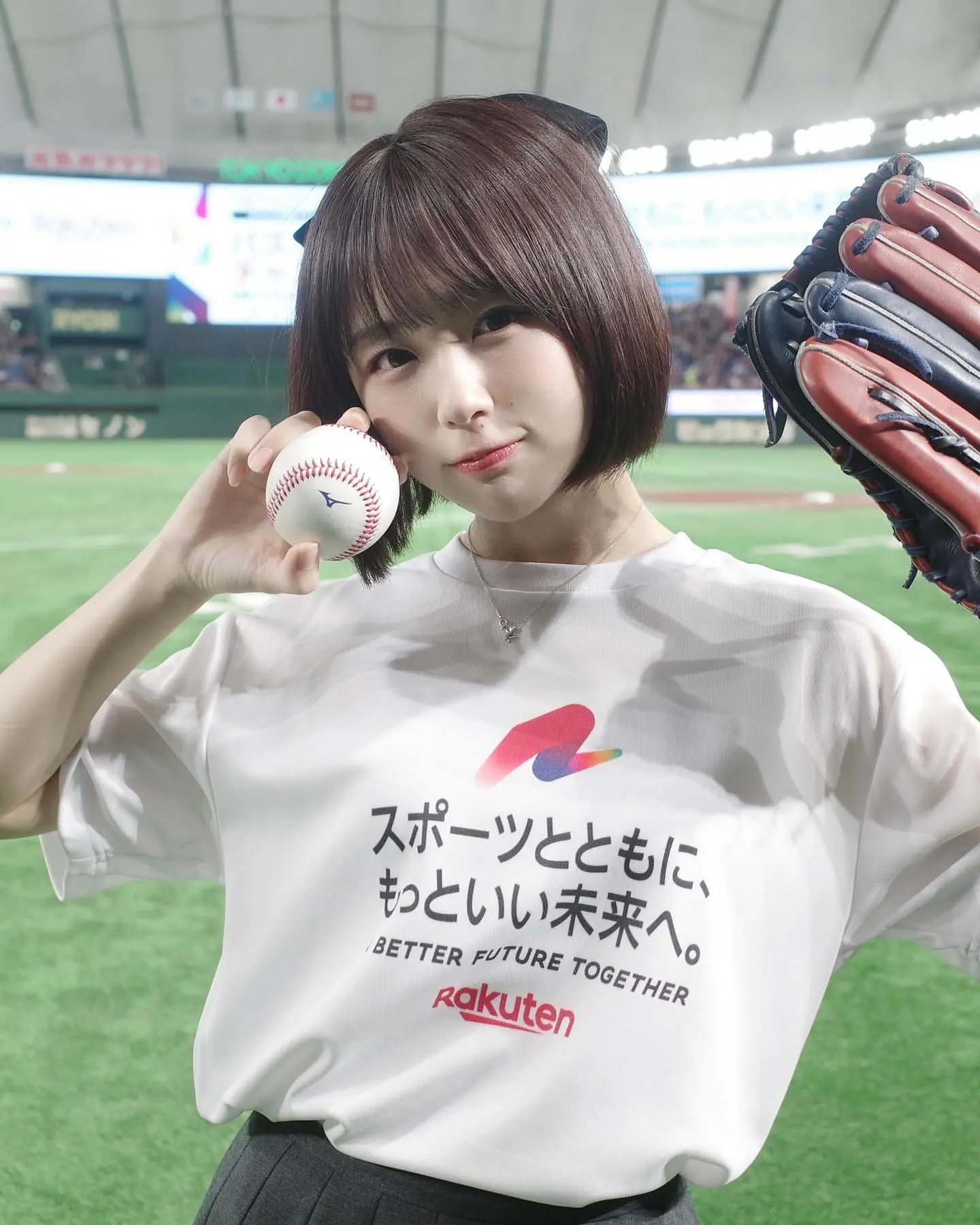 我的投球怎么样🥱感谢乐天超级之夜邀请我参加开球仪式⚾️🎶我从未想过有一天我会