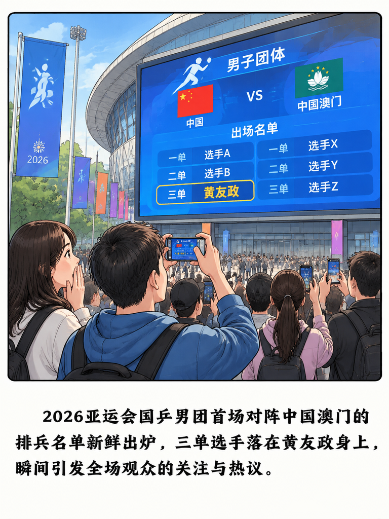 2026亚运国乒男团首战，王皓宁用外战拉胯的黄友政，也不碰坐冷板凳的向鹏？！

网友刷到排兵名单瞬间炸了首战对阵弱队中国澳门，连轮休的核心王楚钦都安排好了，为啥放着刚入围伦敦世乒赛资格赛的向鹏不用？

有人直接喊话盯死下午对阵卡塔尔的那场！

要是向鹏还不上场，教练这选择背后绝对有说头到底是针对排兵