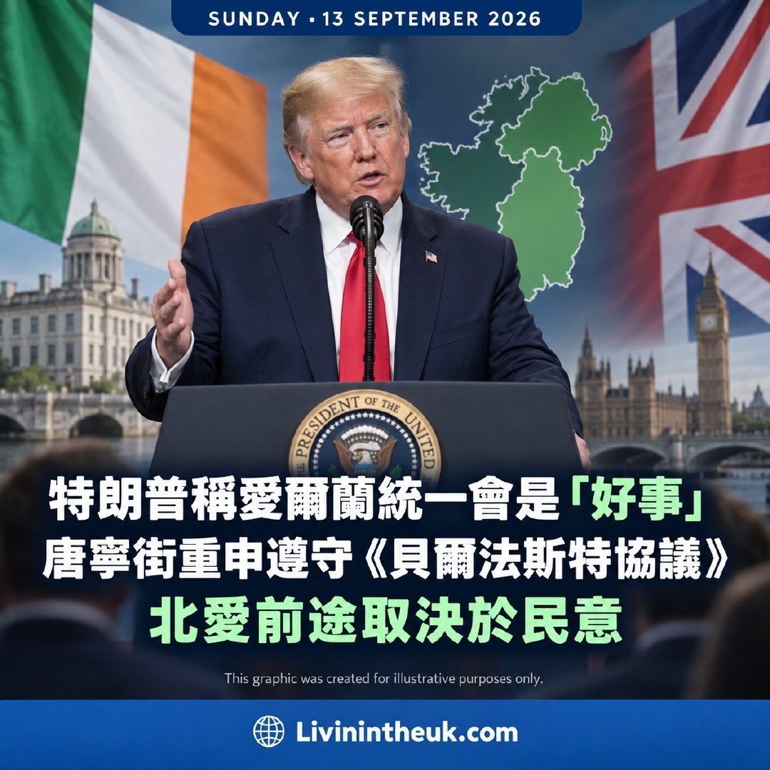 喜欢搞事的特朗普昨天开始访问爱尔兰，提到爱尔兰应该统一...英国不高兴了。[via ins] ​
