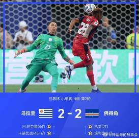 ⚽世界杯战报:<br />06月22日讯 世界杯小组赛H组第2轮，乌拉...