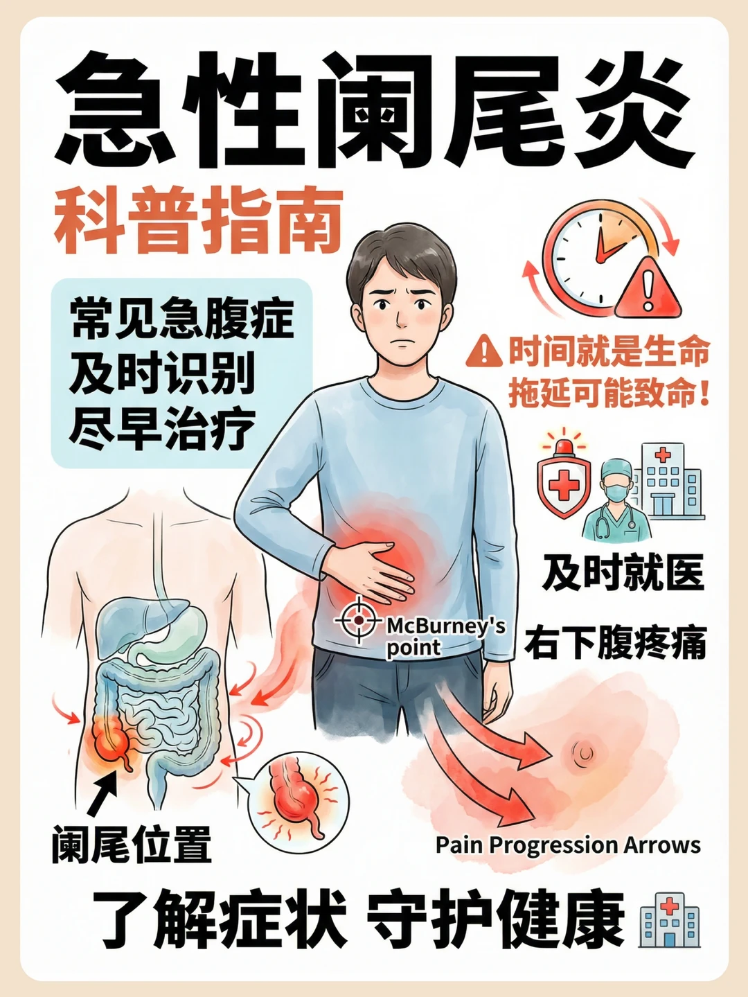🚑 急性阑尾炎太凶险！别硬撑