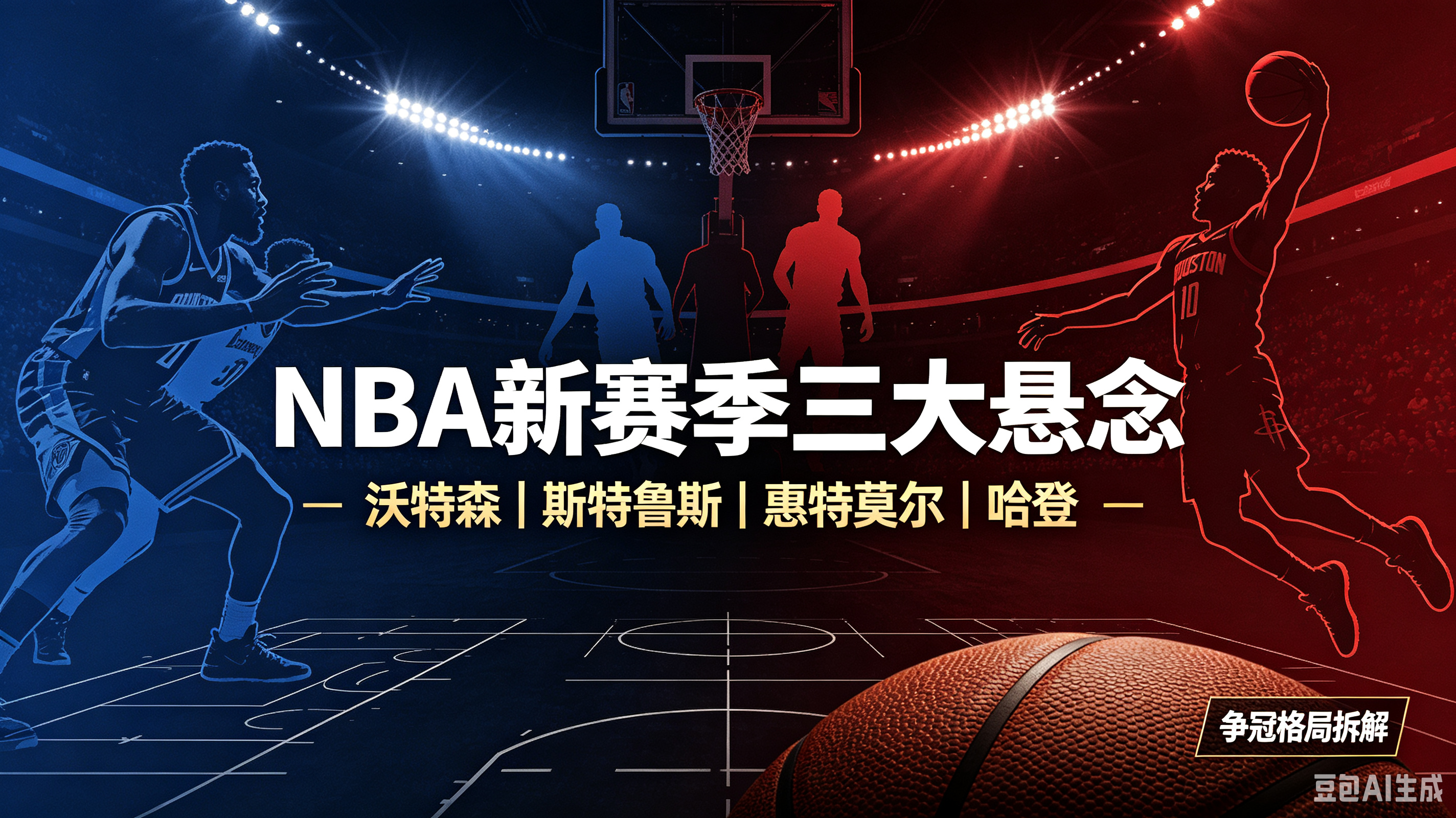 三大灵魂拷问！沃特森真比斯特鲁斯适配？惠特莫尔能否爆发？哈登降薪赌对冠军了吗
 
这个休赛期NBA阵容大洗牌，多笔重磅交易和续约让争冠格局彻底改写。沃特森、斯特鲁斯互换东家，惠特莫尔留守等待机会，哈登主动降薪续约冲冠，三大悬念牵动无数球迷的心。今天咱们直面核心问题，理性拆解每一个争议点，聊聊新赛季谁