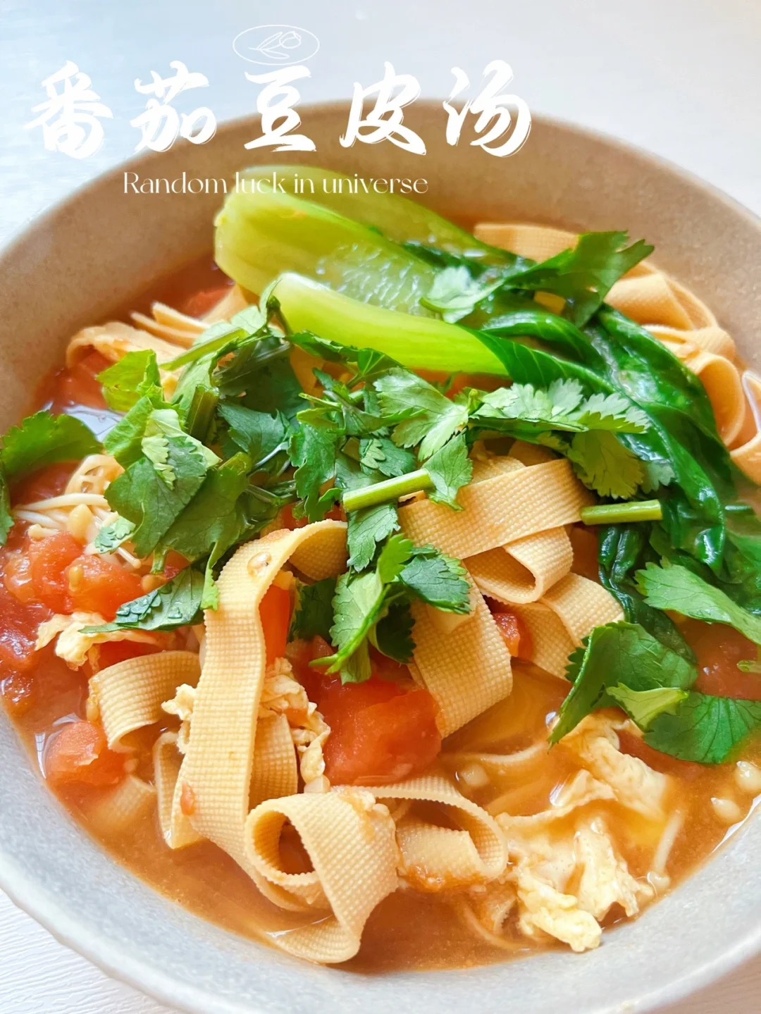 番茄豆皮汤 |低脂美味，汤汁浓郁，伪面条
