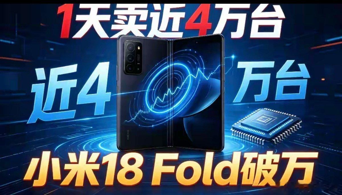 第三方统计数据显示，开售首日销量接近4万台，万元价位的折叠屏能够拿到这样的成绩，在安卓阵营里属于相当亮眼的表现。发布会现场雷军也坦诚，定价偏高并不是品牌想要涨价，核心原因是当前内存芯片价格实在太高，成本压力实实在在摆在面前。#小米18Fold销量# ​