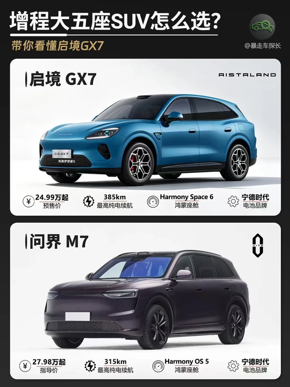 启境GX7 VS问界M7丨大五座该怎么选