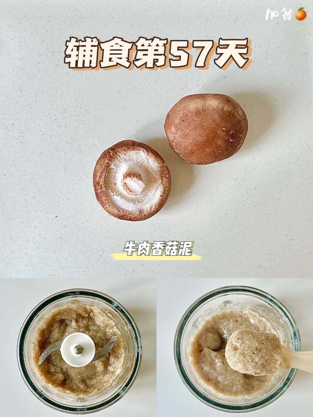 辅食第57天|🔐解锁香菇泥|牛肉香菇泥