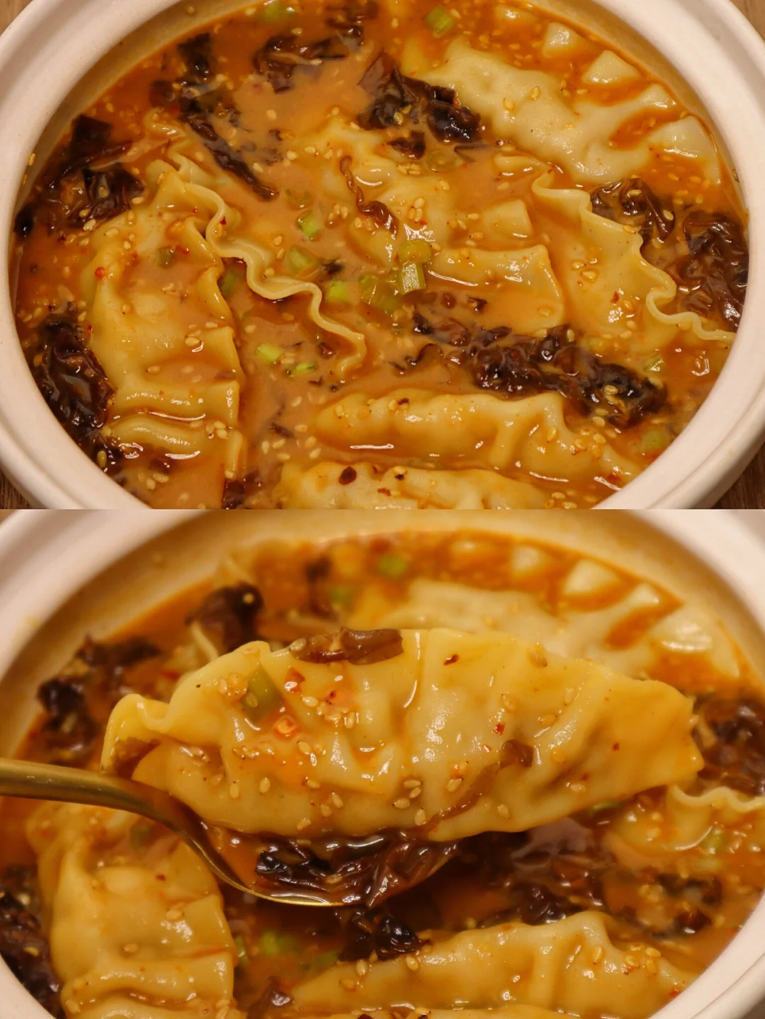 汤汁都不剩的麻酱酸汤水饺🥟吃一次就上瘾