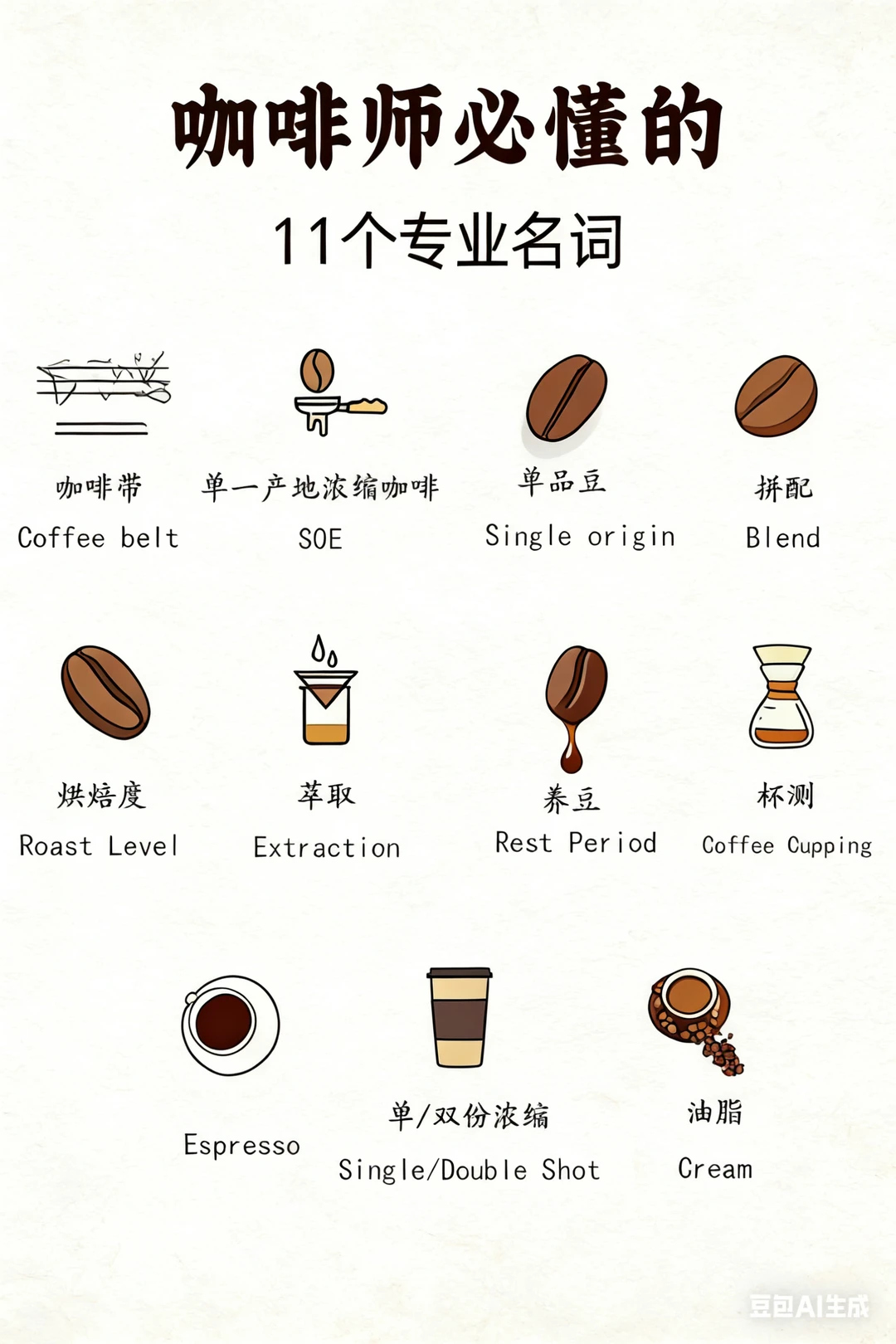 咖啡师必懂的11个专业名词❗咖啡知识