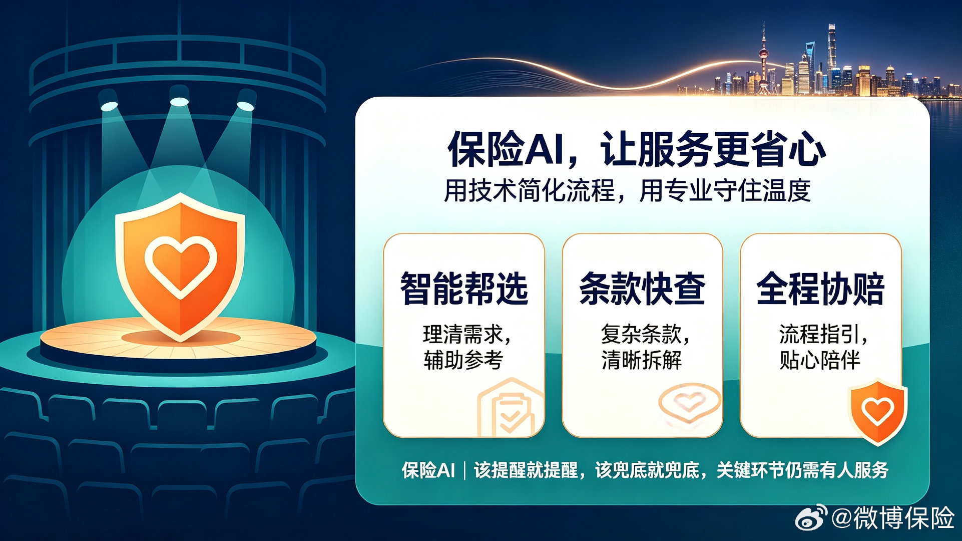 #呼兰测评蚂蚁保AI工具实用性#
外滩大会上，呼兰体验蚂蚁保全新AI工具。
他指出保险AI不必炫技，要能帮用户少受罪：
AI做好提醒、条款解读、协赔，关键服务保留人的兜底。
三大工具覆盖帮选、快查、协赔，简化保险全流程。
#新浪保险i保日##保险[超话]# ​