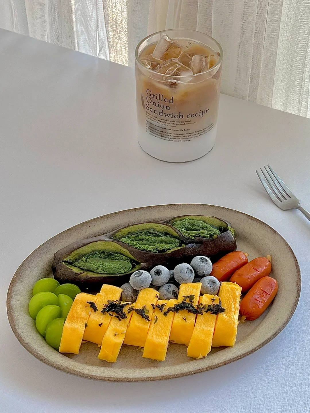 ☀️工作日早餐｜抹茶奶酥碱水｜厚蛋烧早餐盘