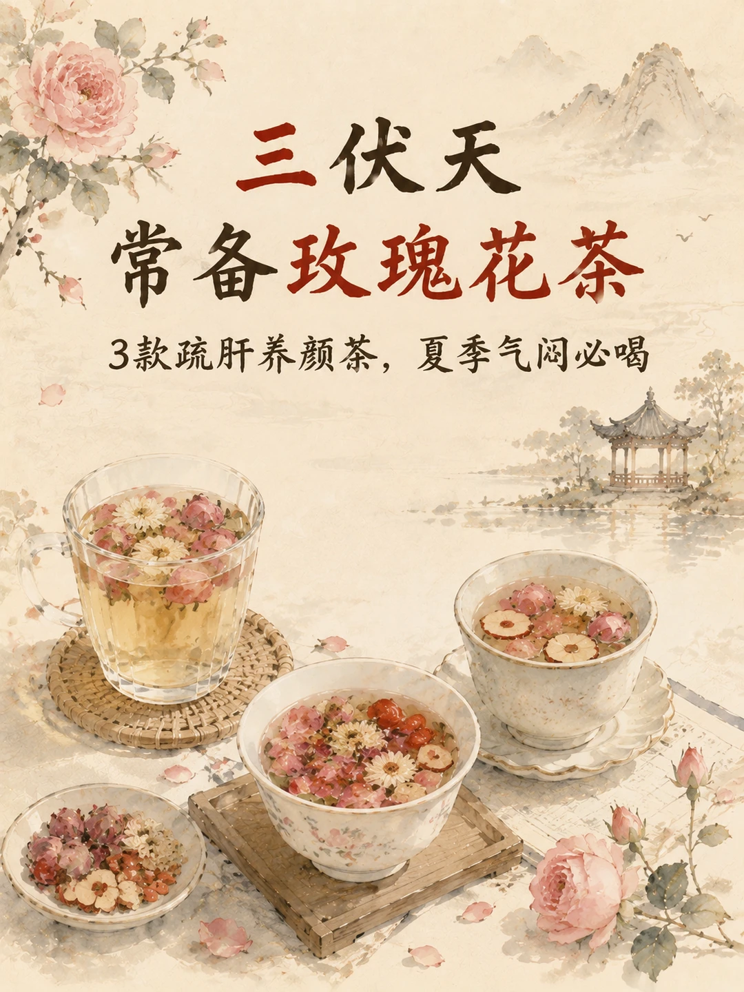 三伏天，常备玫瑰花茶