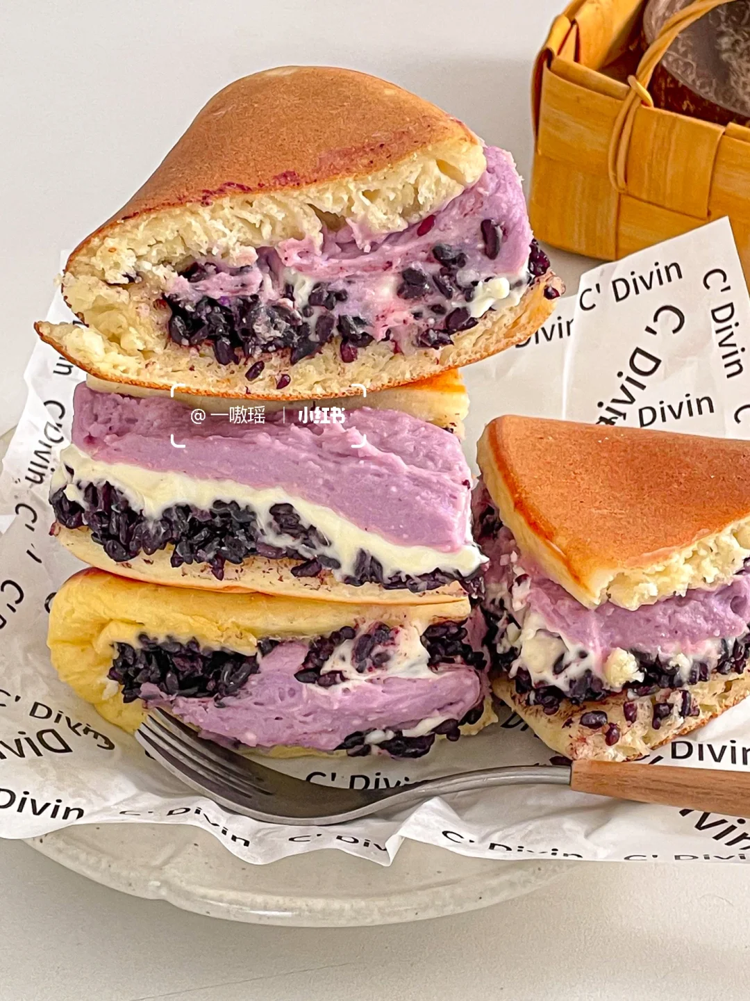 免烤箱‼️紫米芋泥奶酪厚松饼🥞香甜暖糯🫧