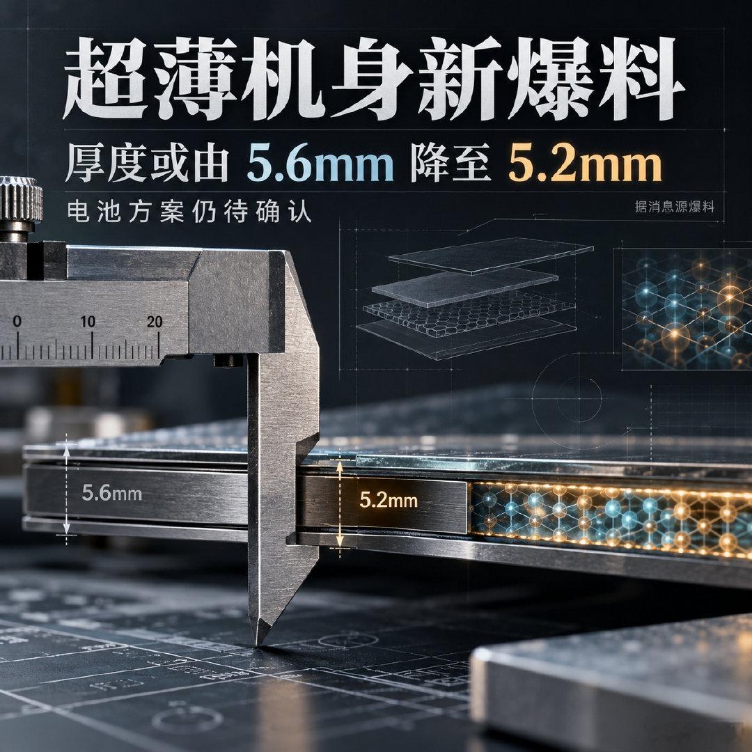 【数码快讯】据消息源爆料，iPhone Air 2 的机身厚度可能由 5.6 毫米降至 5.2 毫米，电池或采用更高能量密度方案；后置镜头可能增加一颗 4800 万像素超广角镜头。相关信息尚未获得官方确认。#iPhoneAir2爆料##超薄手机##手机电池##机身厚度##新机消息# ​