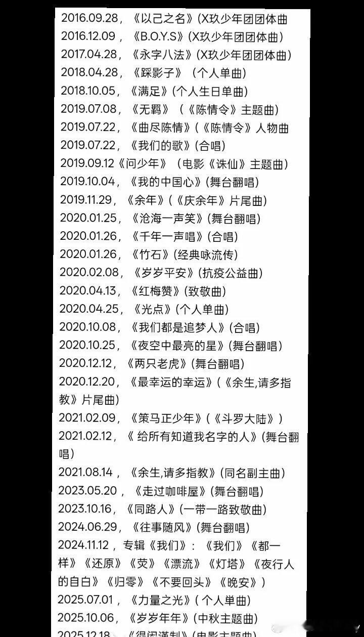 #曝肖战演唱会共有40首歌#
网传肖战「出口·我们」南京演唱会报批曲库一共40首曲目，这里是报备备选歌单，并不是单场一次性唱完40首。官方说明每场演出不少于20首歌，演出时长最低120分钟，南京两晚大概率轮换曲目演出。
#肖战# ​