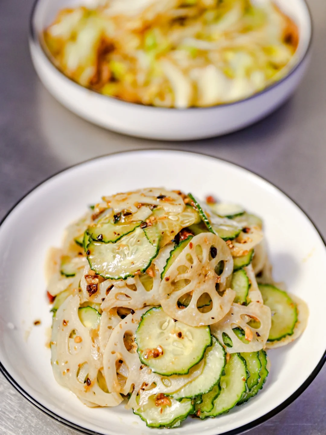 春日护肝减脂小凉菜｜蒜油炝藕片
