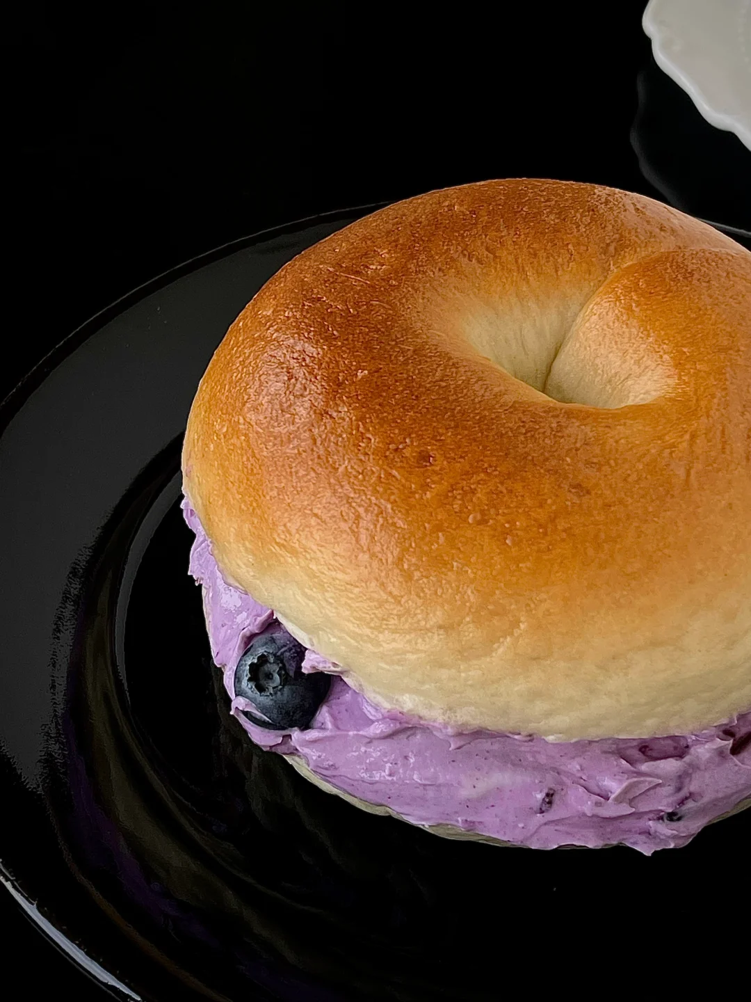 不开火早餐 0⃣️糖蓝莓乳酪贝果三明治