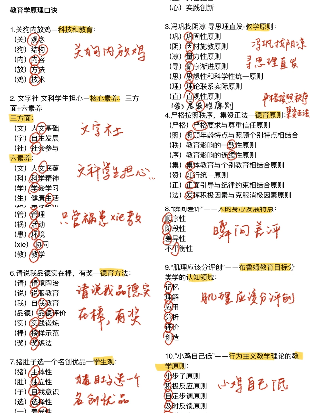 拜托！教原口诀背完真的很香！