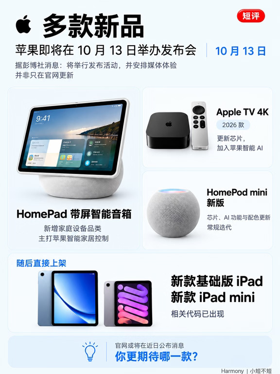 苹果10月新品要来了❗这次重点可能不是iPad