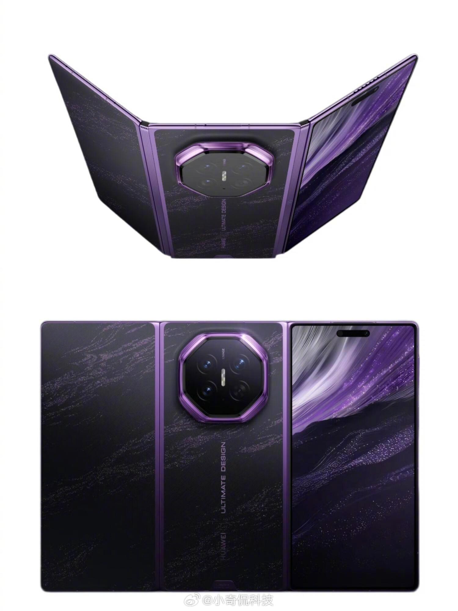 华为Mate XT2外观曝光，采用全新G型双内折方案。两侧副屏向内弯折，把主屏完整包裹在机身内部，能避免屏幕外露刮花、跌落受损，耐用性得到提升，同时还配备独立外屏，日常不用展开大屏也能操作。

对比三星Galaxy Z TriFold，同样是G型折叠，但三星折叠顺序固定，必须先折左侧，操作顺序出错会触发系统 ​