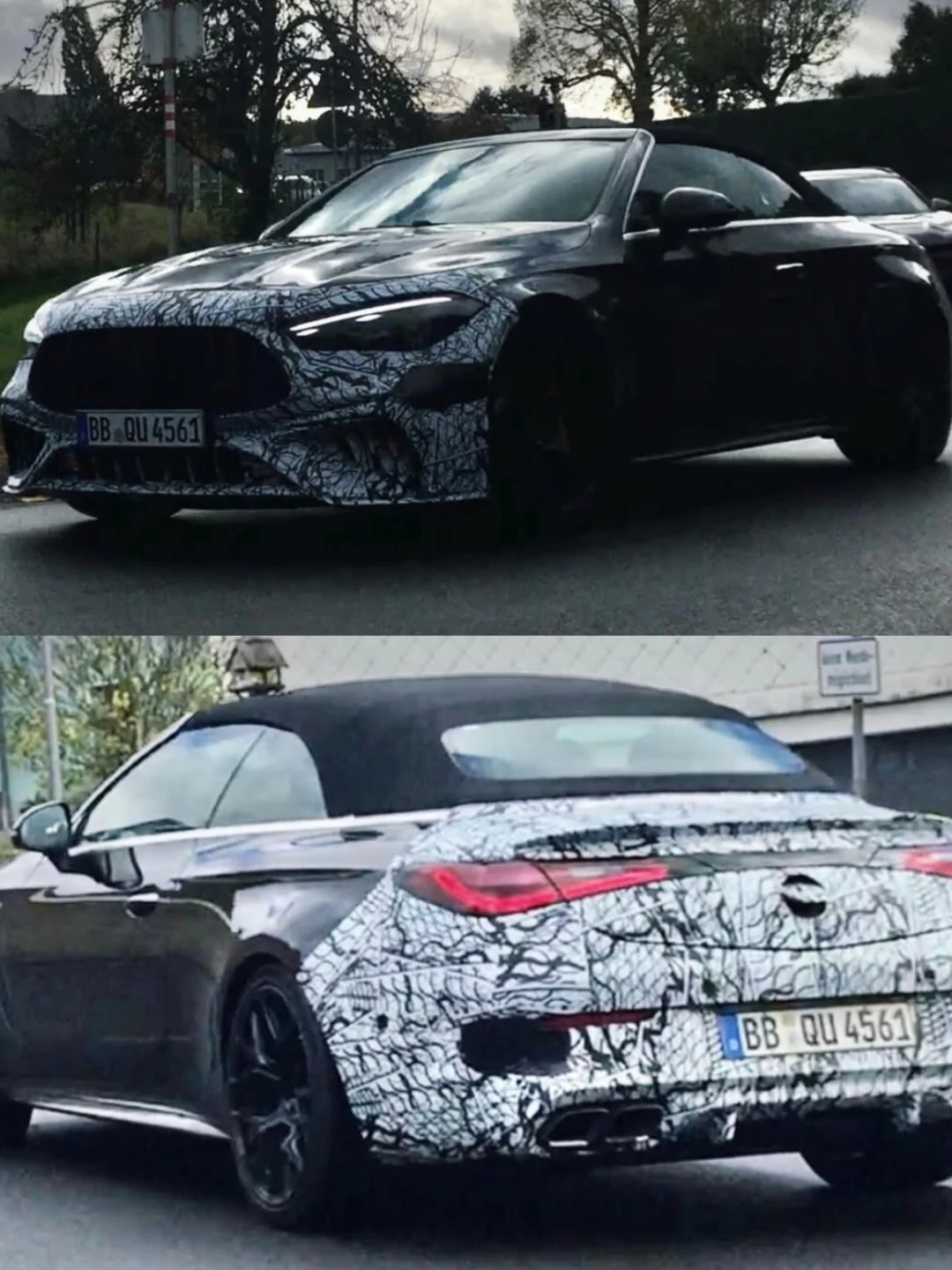 敞篷版V8发动机 AMG CLE63谍照细节