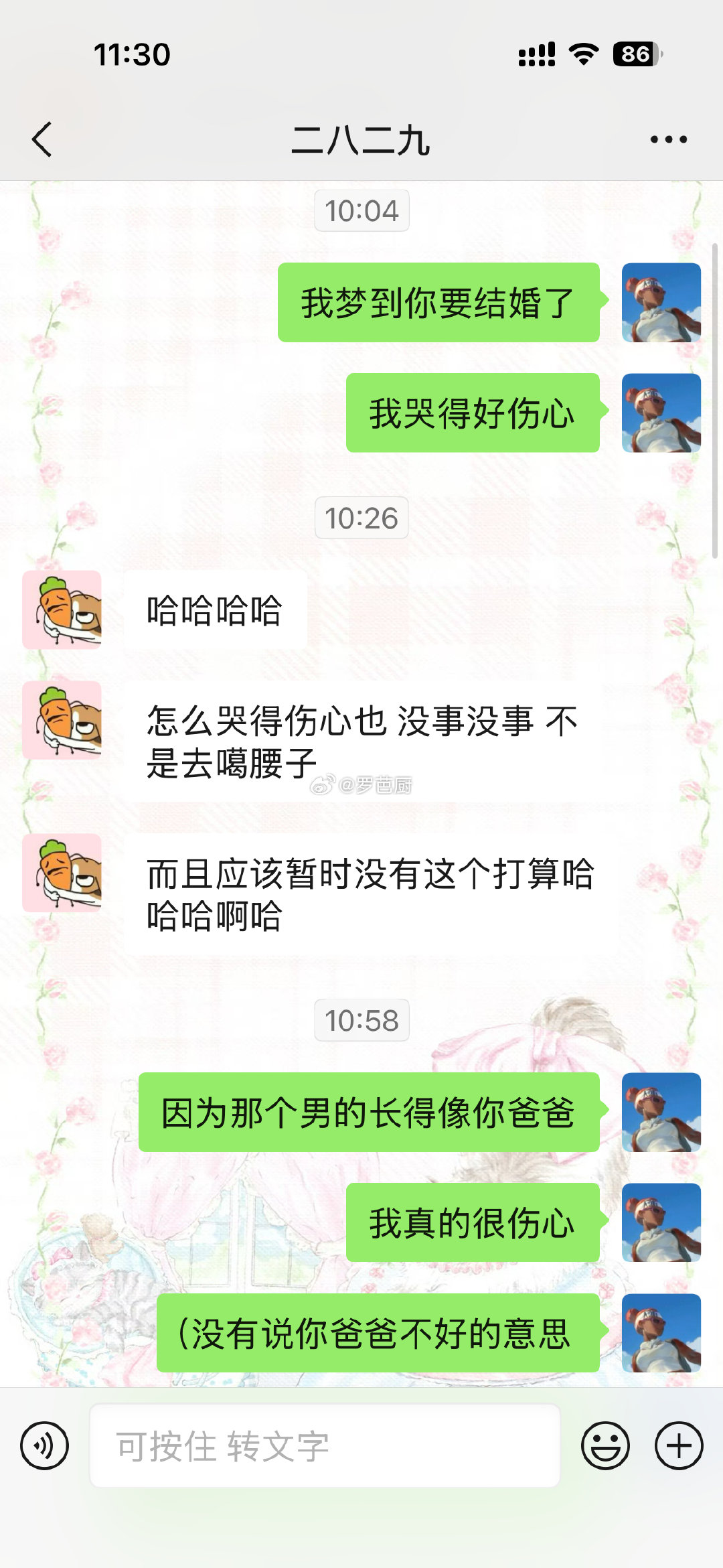 乱发点聊天记录 ​