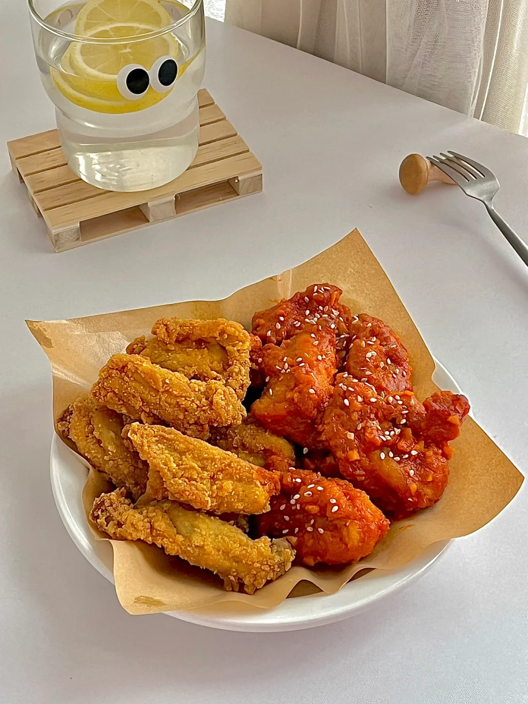 空气炸锅版双拼韩式炸鸡｜在家实现炸鸡自由