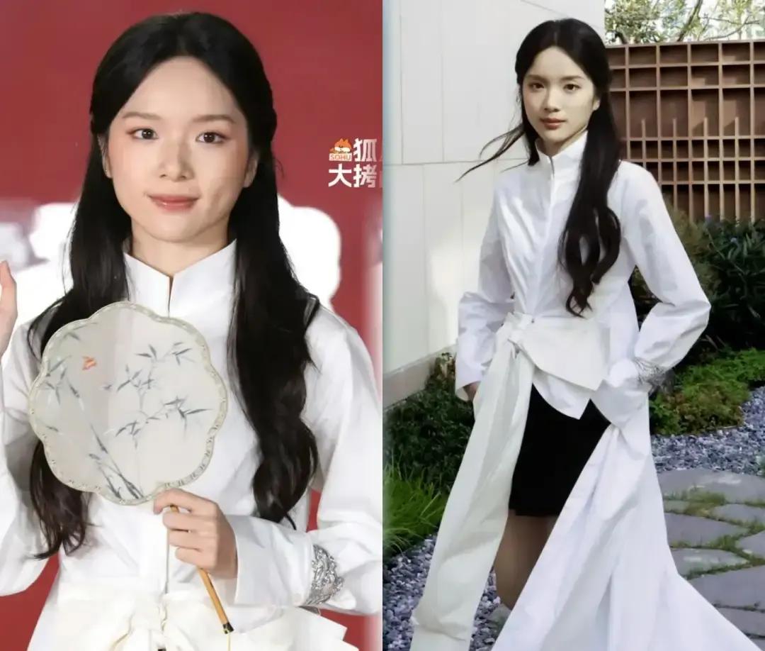 离开大银幕神级打光的李思潼，昨晚走上时尚芭莎红毯的时候，差点让人以为换了个人。
白色立领外套系个大蝴蝶结，脚下蹬着一双米色长靴，再配上半披发，这身行头挂在她身上，硬生生把身材比例切得稀碎。
她个子本来就不算高挑，造型师偏要硬塞一套大骨架才撑得住的衣服，从头到脚都透着一股局促感。
以前在银幕里那