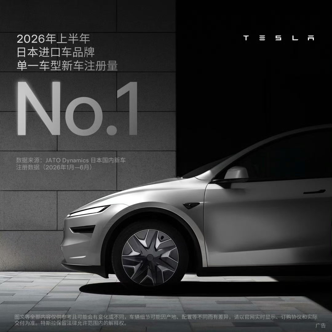 中国智造Model Y实力出圈
拿下日本上半年进口车单一车型新车销量第一[好喜欢]
安全硬核｜智能体验｜经久耐用｜用车省钱[打call]
经受全球超1000万车主真实检验
实力得到海外市场充分认可[爱慕]
#特斯拉model y# ​
