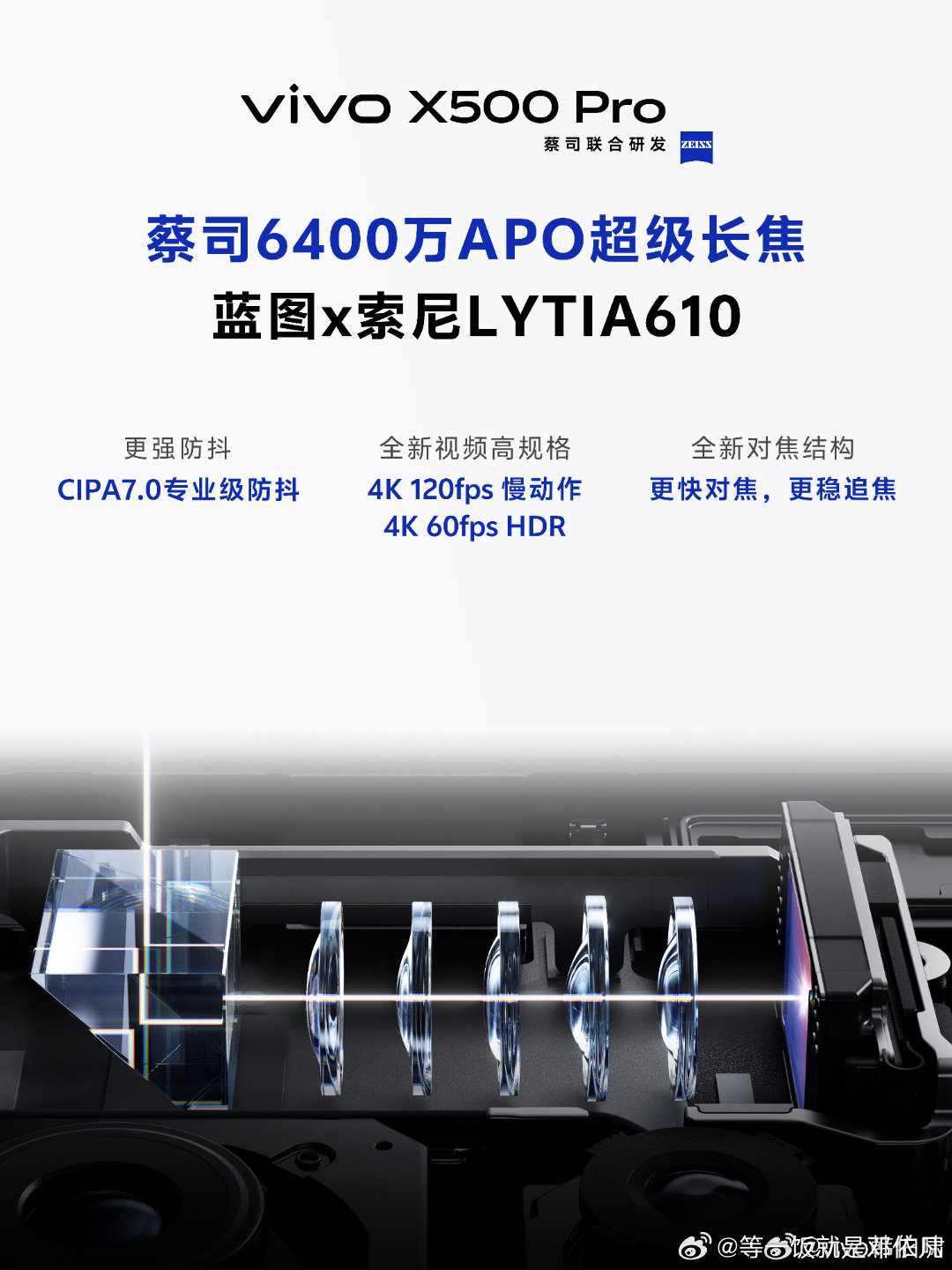 据说vivo X500 Pro系列这一代，两颗超级长焦，都很“灭霸”！而且两颗长焦，都要拉满。[兔子][兔子]#vivo X500系列# ​