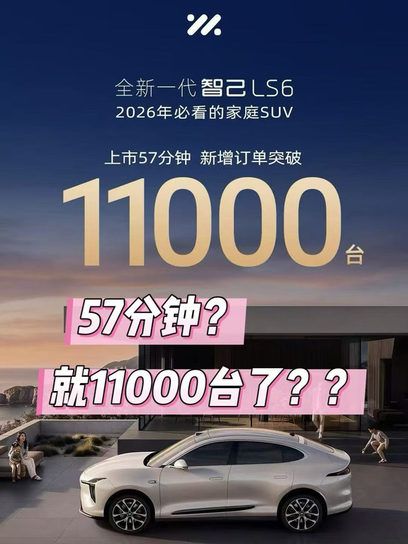 智己LS6上市57分钟，小订11000台🙊什么水