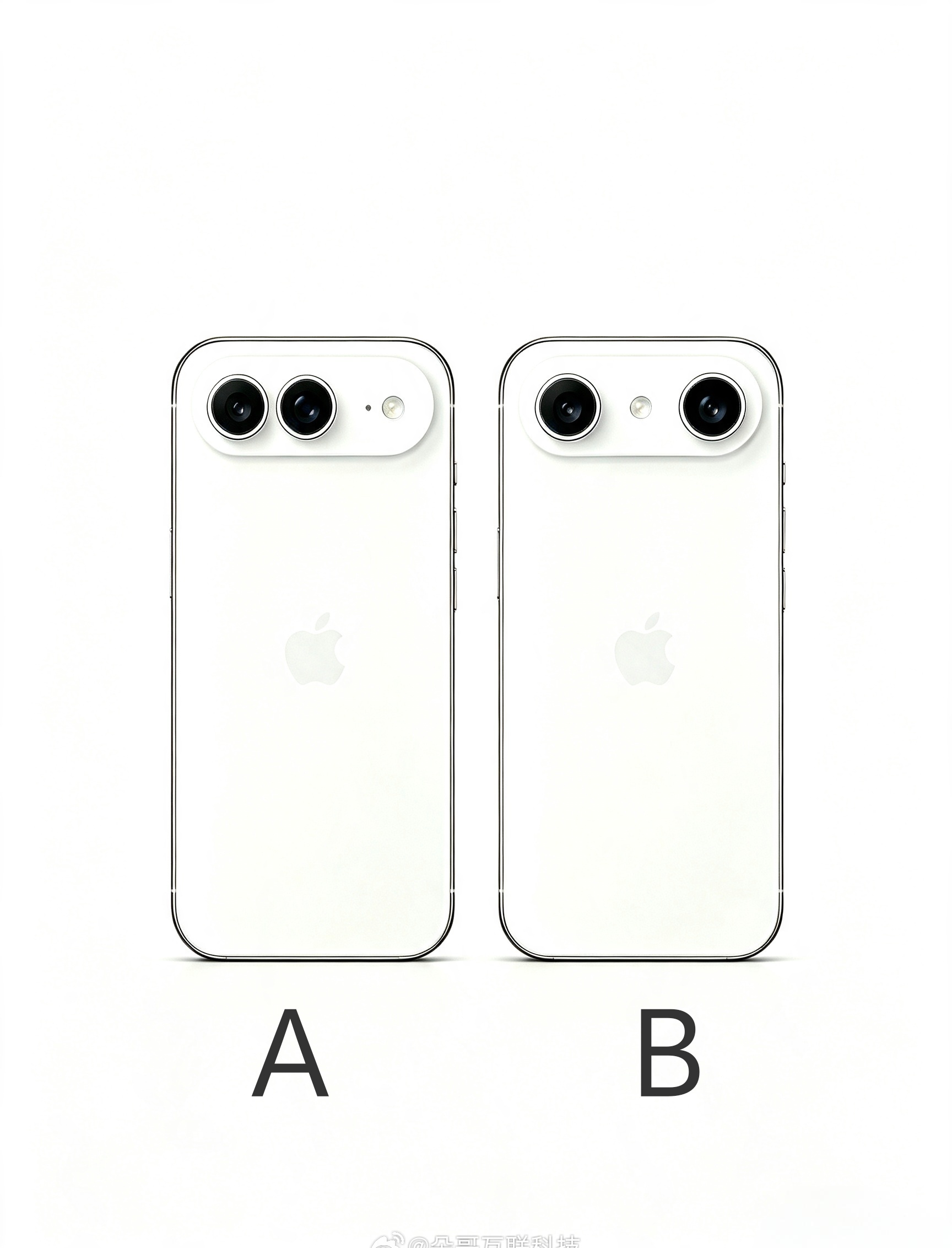 iPhone Air2的两种设计
我可以接受A设计，但B还是算了吧[允悲]
#iPhoneAir2再爆料# ​​​