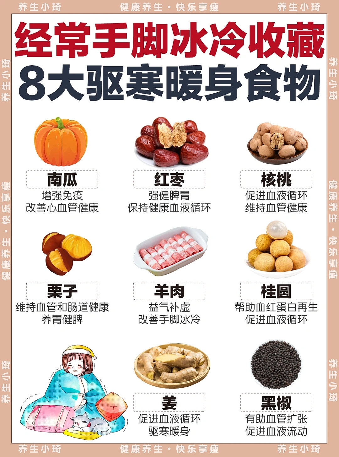 手脚冰冷女生进｜8个驱寒保暖食物！收藏