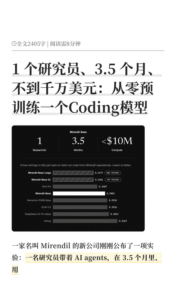 1 个研究员、3.5 个月、不到千万美元：从零