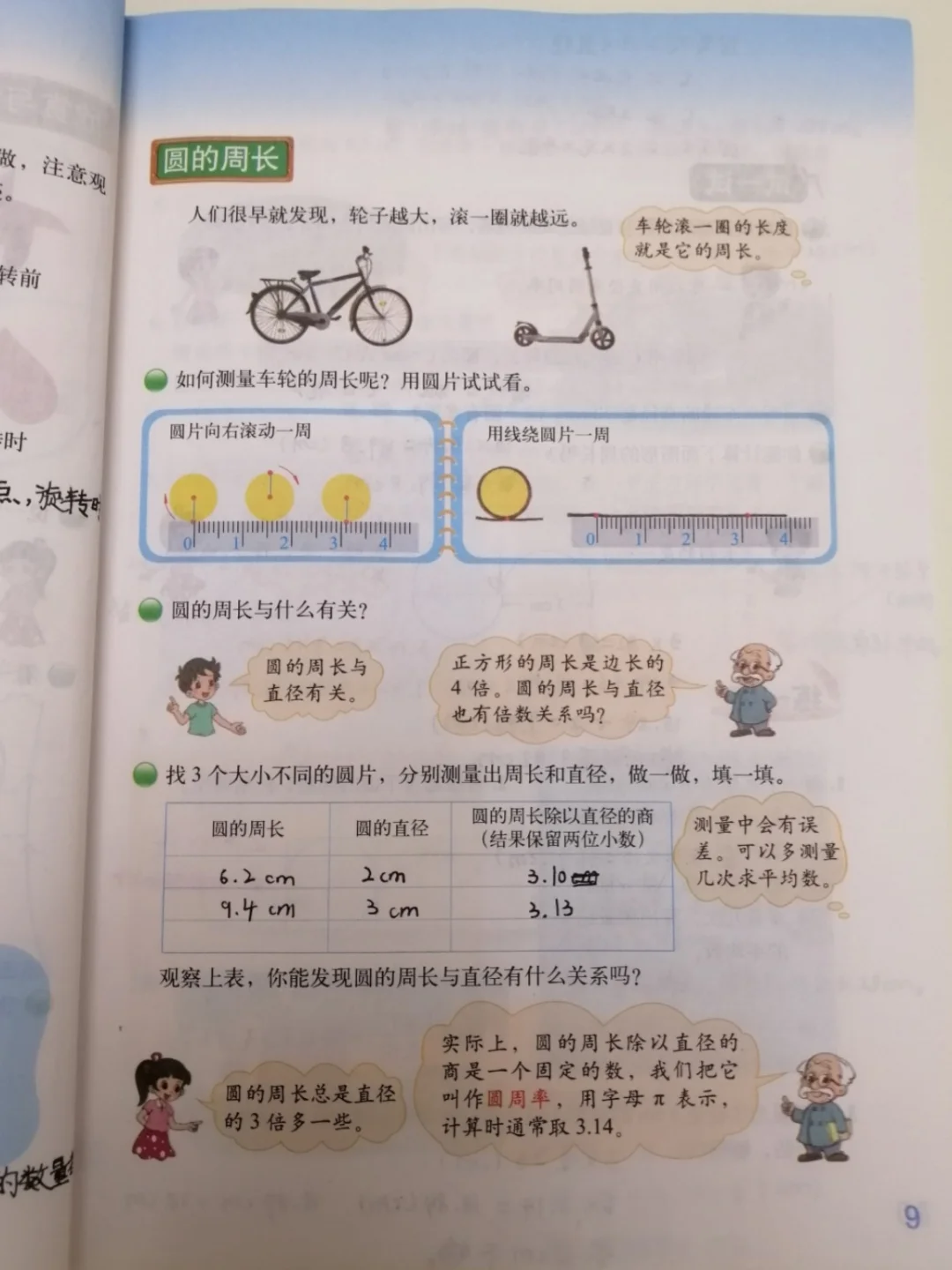课堂笔记：六年级上册数学北师大版圆的周长