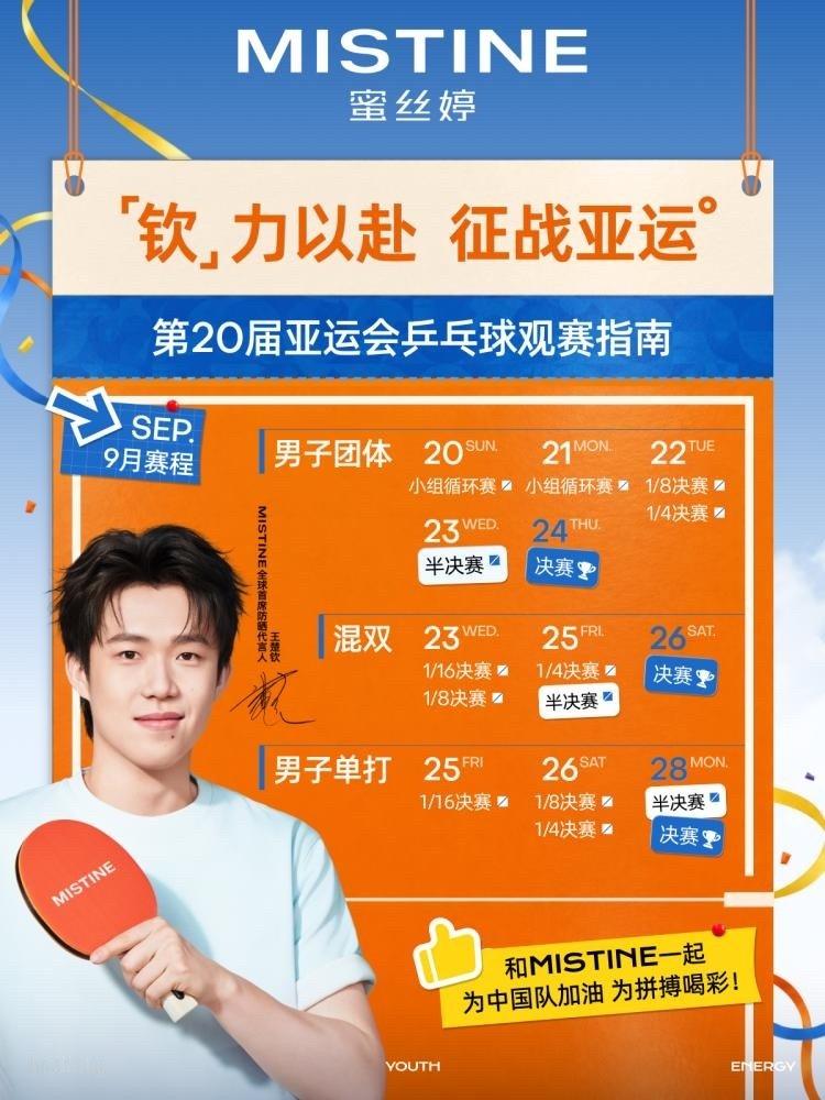 #亚运会# 乒乓球男团四强：
中国🆚中国台北  韩国🆚日本
国乒男团半决赛：
9月23四 18:30 T1 
🇨🇳中国男团🆚中国台北 ​​​​
王楚钦加油！中国队加油！ ​