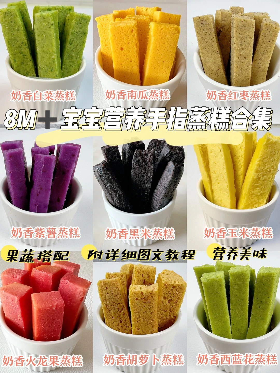 7M➕宝宝营养辅食手指蒸糕 | 锻炼咀嚼和抓握