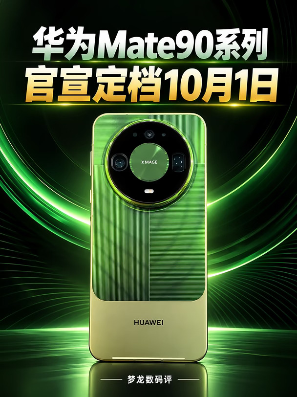 华为Mate90系列官宣定档10月1日