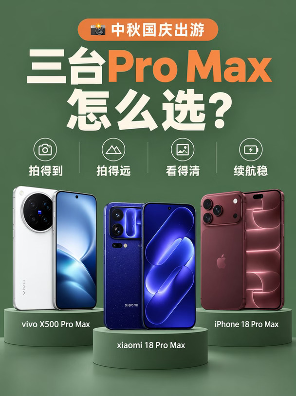 📸中秋国庆出游，三台Pro Max怎么选？