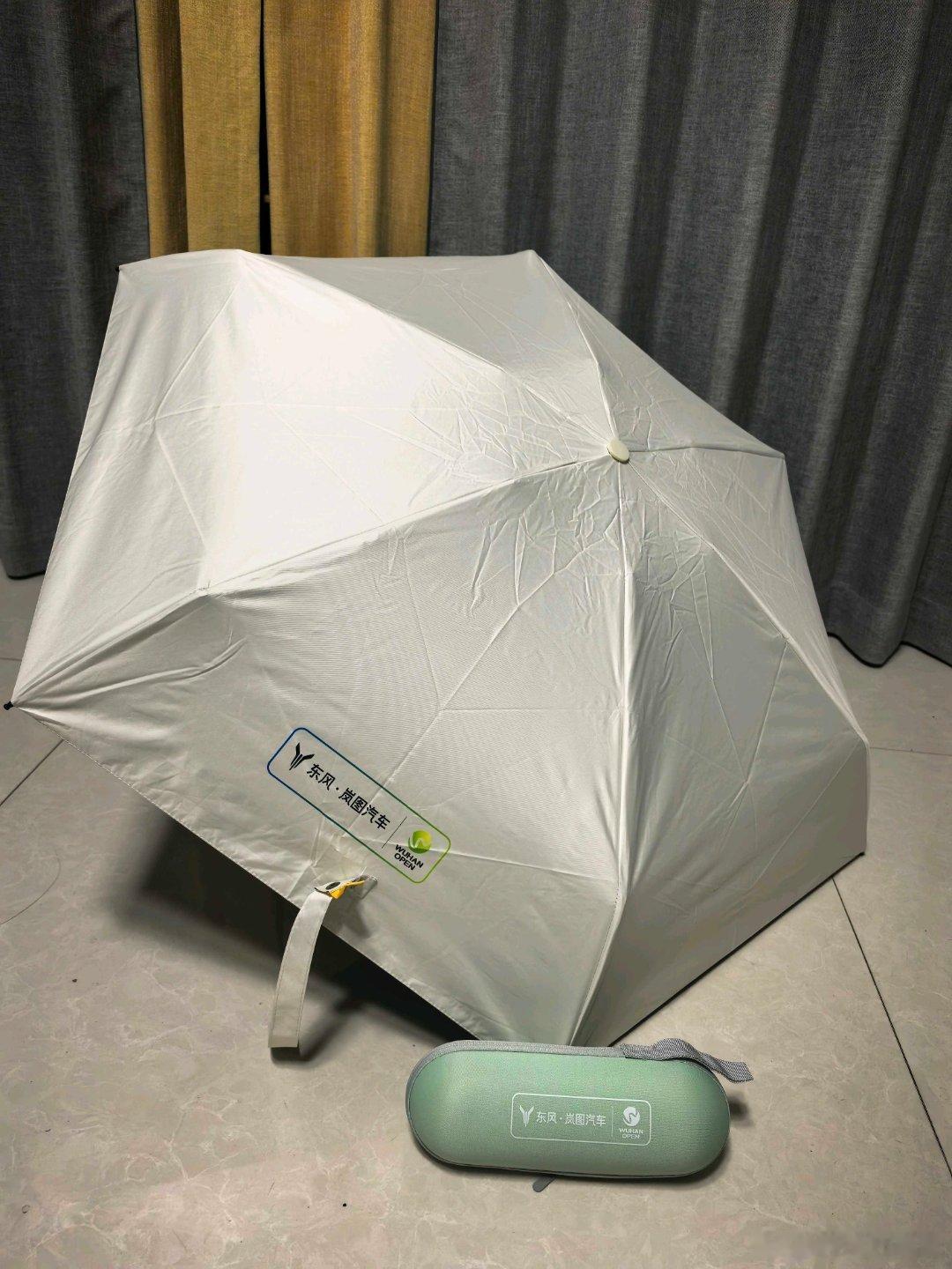 岚图商城上新的这款武网联名胶囊伞，用下来感觉挺不错。
体积做得很小，揣包里、扔车上储物格都不占什么地方。防晒效果到位，大太阳底下能挡住紫外线，下雨天也能正常用，伞骨扎实不容易被风吹翻。
伞面印有岚图和武网的联名标识，颜值耐看。平时开车出门随手就能拿，不管是遮阳还是挡雨，日常出门用着 ​