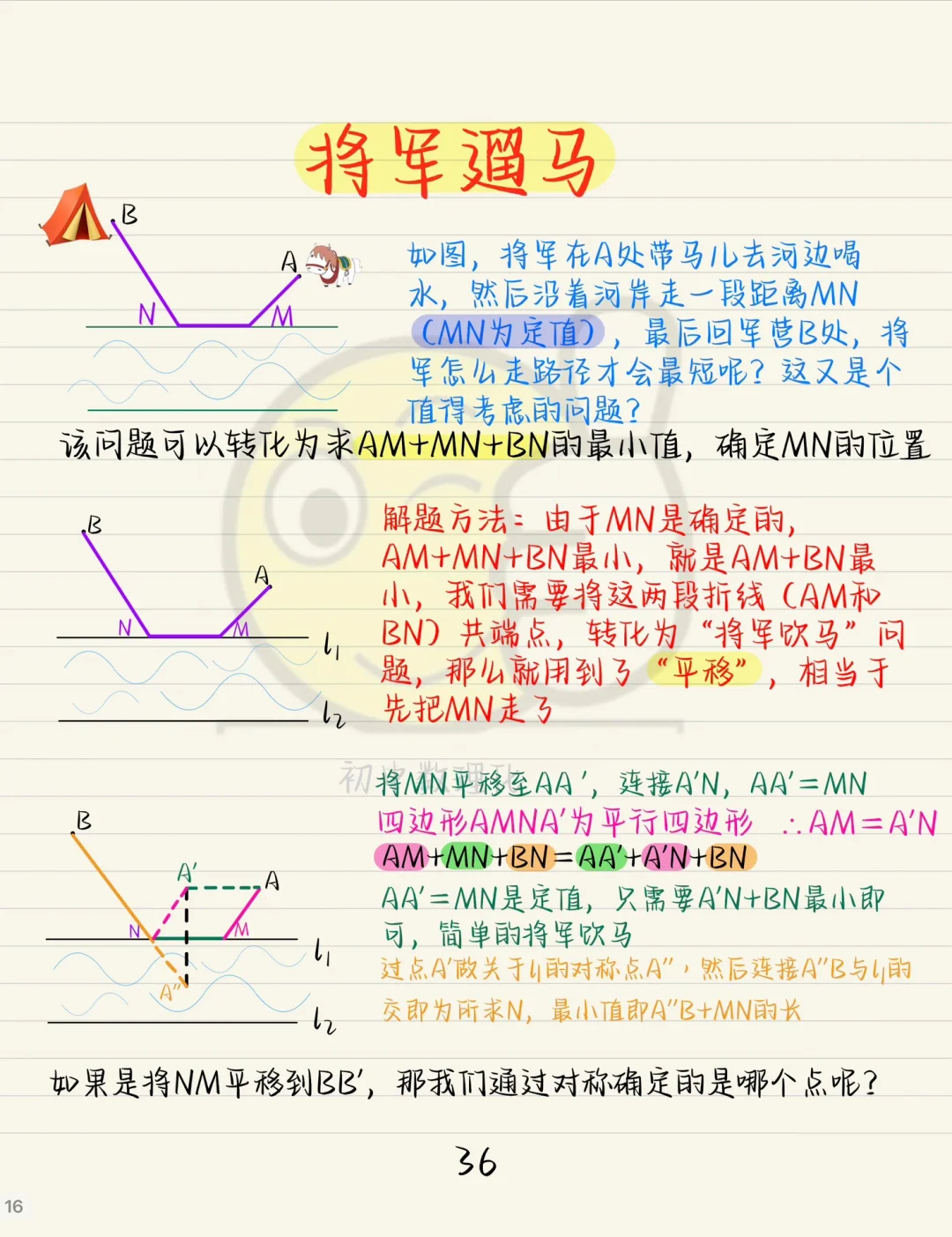 中考几何模型：将军遛马模型
