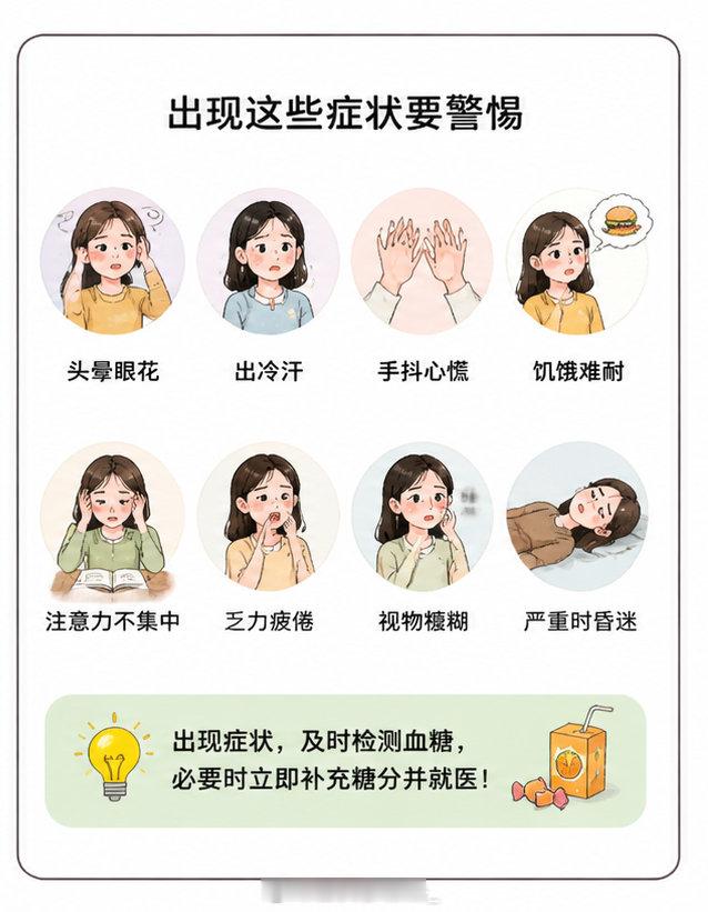 #低血糖女生以为不吃饭只会饿##健康生活##健康养生[超话]#
长时间不吃饭或吃得过少，身体能量供应不足，就容易引发低血糖。为了减肥而过度节食，或者工作太忙错过饭点，都是常见诱因。所以每天的三餐都要规律定时，别让身体“饿肚子”！ ​