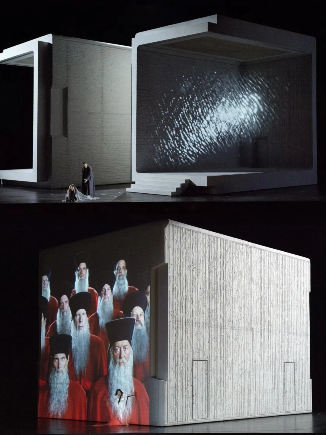 线和面构成的几何图形成为他戏剧表达的主要