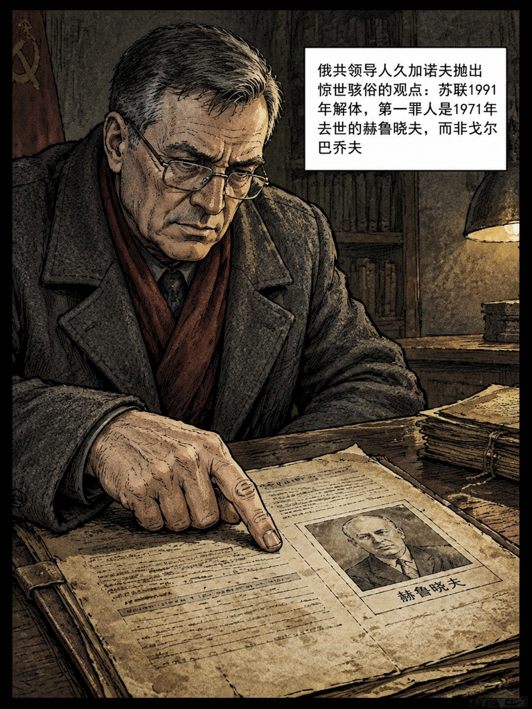 苏联1991年解体，第一罪人居然是死了20年的赫鲁晓夫？

俄共领导人久加诺夫抛出这暴论时，满场白眼，谁都觉得是历史阴谋论。

可三十年过去，俄罗斯人再翻旧账，后背发凉。

1956年赫鲁晓夫批判斯大林后，没给人留信什么的答案，只悄悄掏松体制的墙脚。

八十年代苏联人骂骂中央，最后只剩要贬值的卢布可