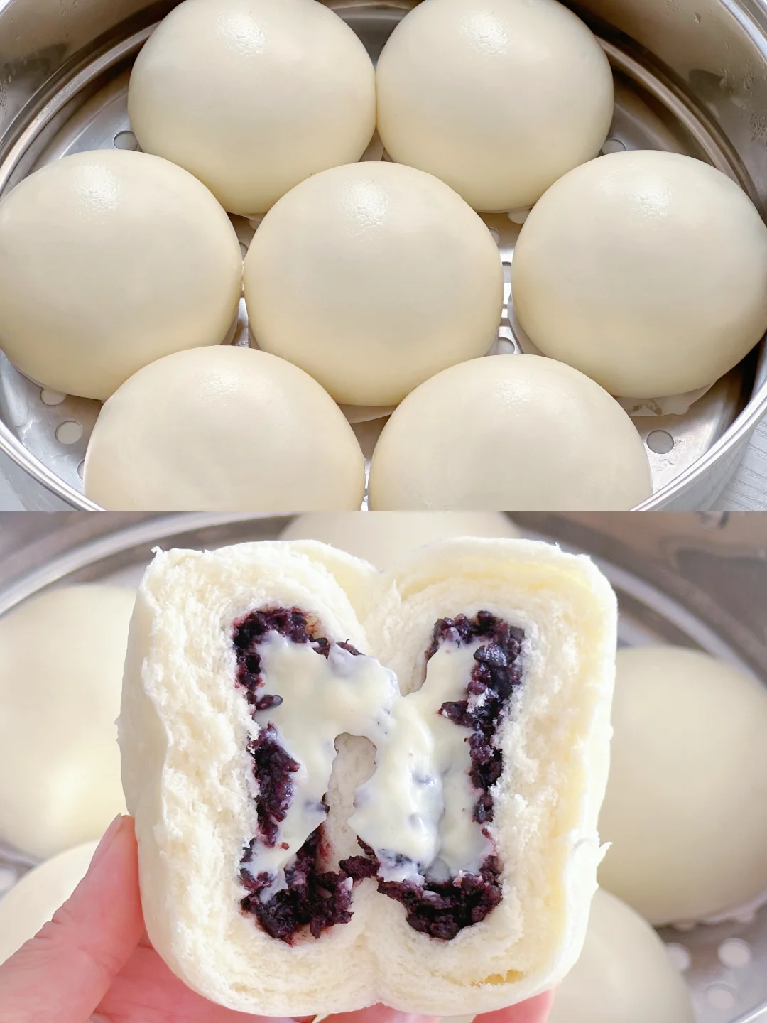 奶香浓郁～紫米乳酪包‼️松软香甜不腻！巨好吃