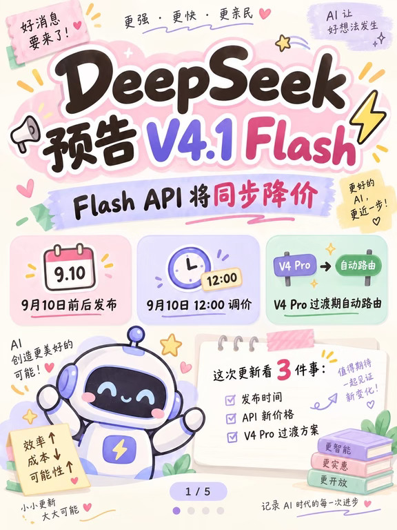 DeepSeek 预告 V4.1 Flash