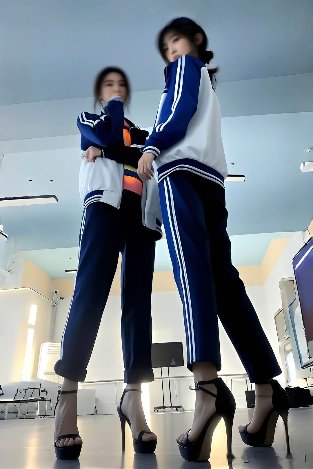 校服搭配高跟鞋，这组合堪称校园时尚的绝妙创意！试想，经典校服本就洋溢着...