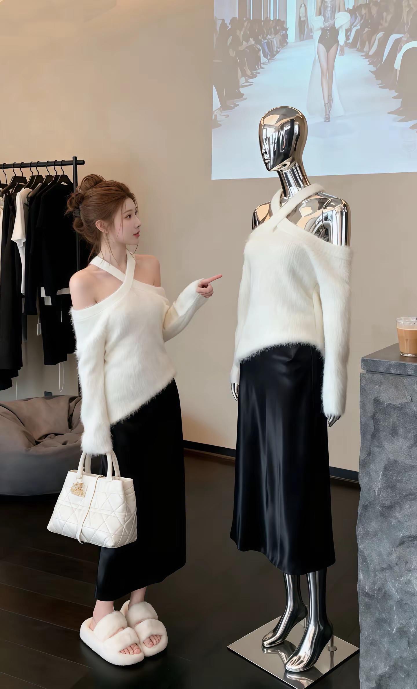 纯欲辣妹穿搭。